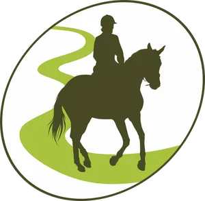 Equestrian_ Silhouette_on_ Trail PNG image