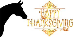 Equestrian Thanksgiving Greeting PNG image