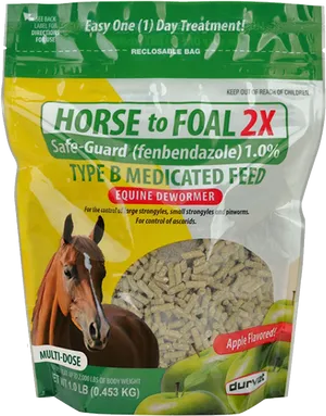 Equine Dewormer Medicated Feed Package PNG image