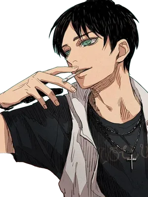 Eren Yeager Casual Look PNG image