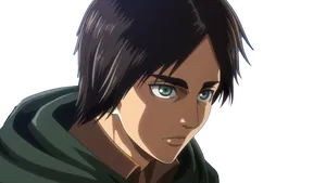 Eren Yeager Intense Gaze PNG image