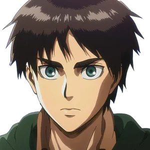 Eren Yeager Intense Look PNG image