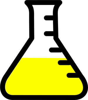 Erlenmeyer Flask Yellow Liquid PNG image