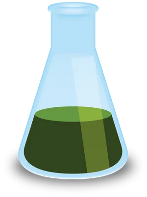 Erlenmeyer Flaskwith Green Liquid PNG image