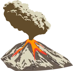 Erupting Volcano Graphic PNG image