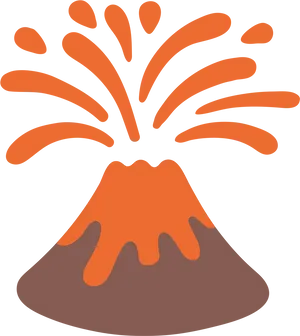 Erupting Volcano Icon PNG image