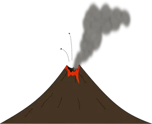 Erupting Volcano Illustration PNG image