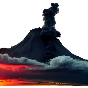 Erupting Volcano Red Sky Png 05232024 PNG image