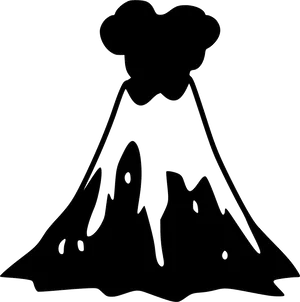 Erupting Volcano Silhouette PNG image