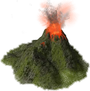 Erupting Volcano3 D Render PNG image