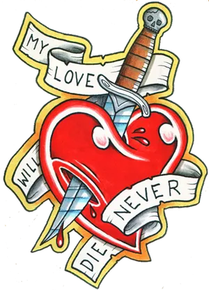 Eternal Love Tattoo Design PNG image