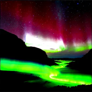 Ethereal Aurora Over Canyons Png 13 PNG image