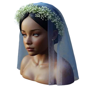 Ethereal Baby's Breath Veil PNG 23 PNG