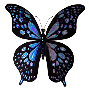 Ethereal Black Butterfly PNG 06252024