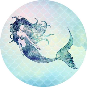Ethereal Mermaid Illustration PNG image