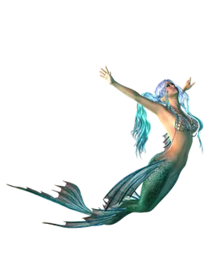 Ethereal Mermaid Reaching Out PNG image