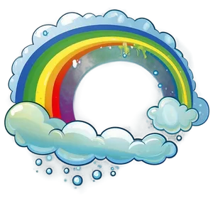 Ethereal Rainbow With Clouds PNG 5