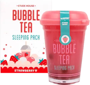 Etude House Bubble Tea Sleeping Pack Strawberry PNG image