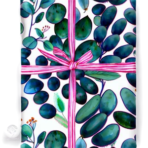 Eucalyptus Watercolor Gift Wrap PNG Iwn