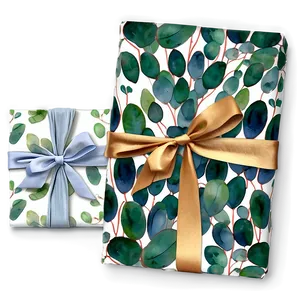 Eucalyptus Watercolor Gift Wrap PNG Jix38