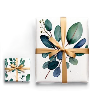 Eucalyptus Watercolor Gift Wrap PNG Mju