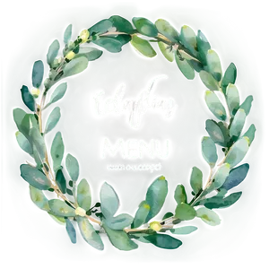 Eucalyptus Watercolor Menu Design PNG 06272024