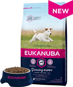 Eukanuba Growing Puppy Food Packaging PNG image