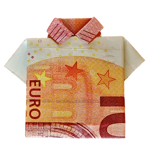 Euro Bill Origami Shirt PNG image