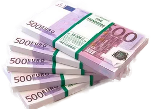 Euro Currency Bundles Stacked PNG image