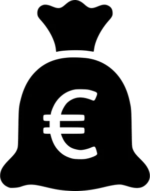 Euro Currency Symbolon Money Bag Icon PNG image