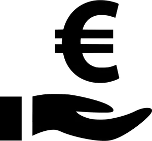 Euro Symbolon Hand Silhouette PNG image