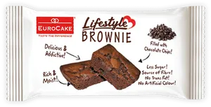 Eurocake Lifestyle Brownie Packaging PNG image