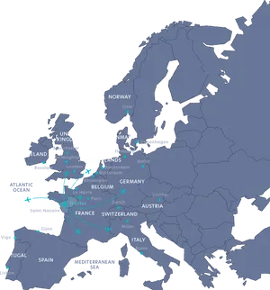 European Flight Paths Map PNG image