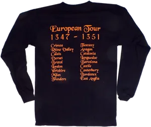European Tour Black T Shirt13471351 PNG image