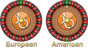 Europeanvs American Roulette Wheels PNG image