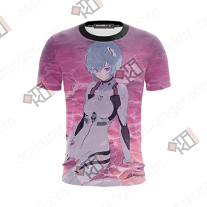 Evangelion Rei Ayanami Themed T Shirt PNG image