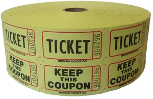 Event Ticket Roll Yellow PNG image