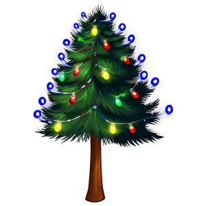 Evergreen Tree With Lights PNG 06212024