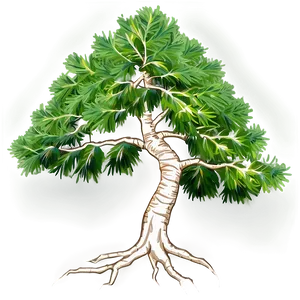 Evergreen Tree With Roots PNG 06212024