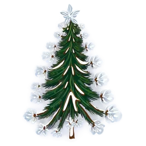 Evergreen Tree With Snowflakes PNG 47 PNG