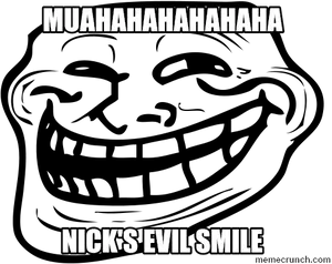Evil Smile Meme Text PNG image