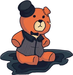 Evil Teddy Bear Cartoon PNG image