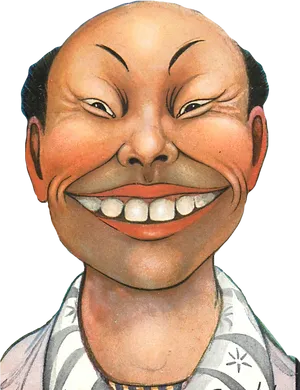 Exaggerated Smiling Caricature PNG image