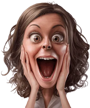 Exaggerated Surprise Expression PNG image