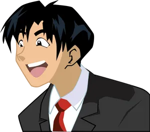 Excited Anime Character PNG image