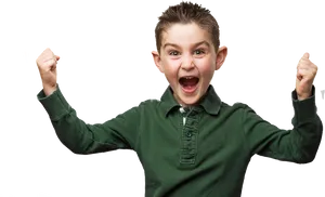 Excited Boy Celebrating Victory