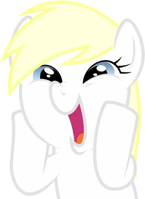Excited Cartoon Pony PNG image