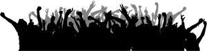 Excited Crowd Silhouette PNG image