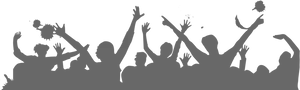 Excited Crowd Silhouette PNG