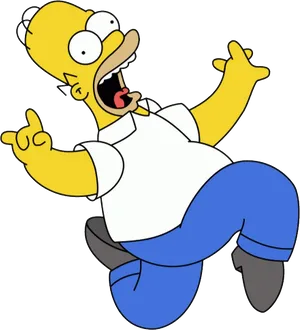 Excited Homer Simpson PNG image